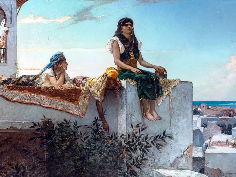 1845-Jean-Joseph Benjamin-Constant - Una terrazza in Marocco